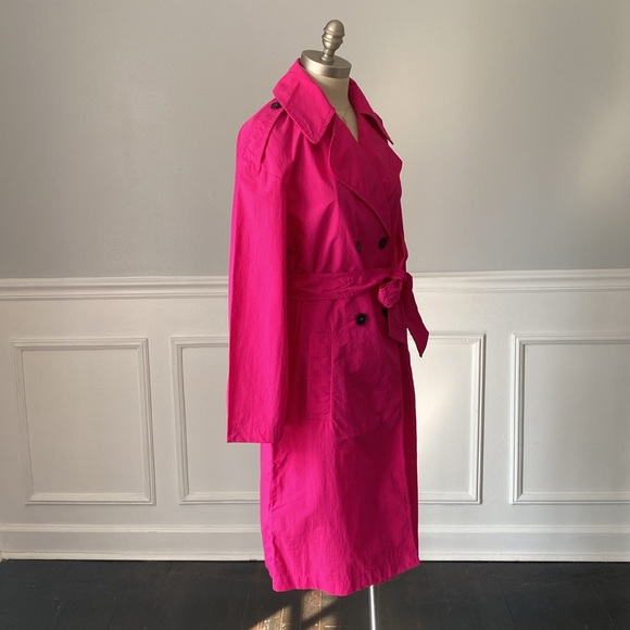 Love Tree Trench Coat Lightweight Hot Pink Size Medium - Picture 4 of 6